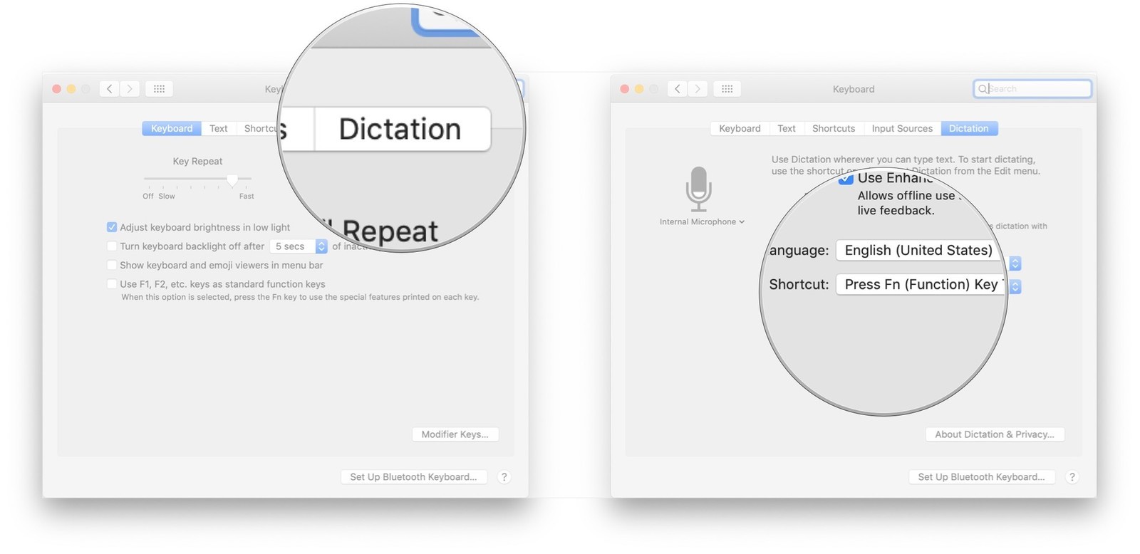 how to enable dictation on microsoft word mac